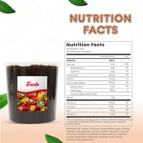 Miniatura 26 de Fanale Gelatina de coco nata de coco para té de burbujas de 8.3 libras Gelatina de lichi para té Boba, batidos, granizados, postres 8.3 libras