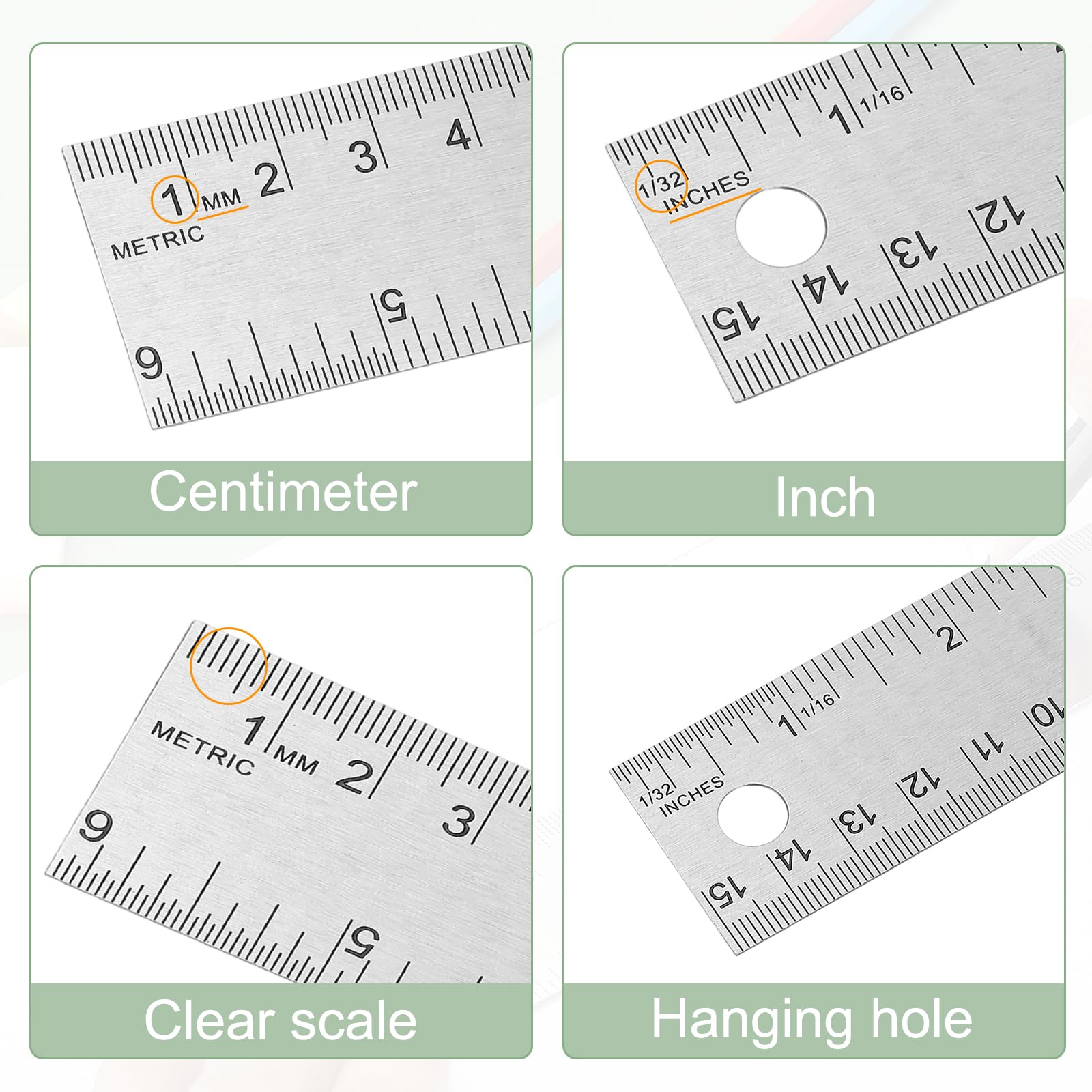 PATIKIL Stainless Steel Ruler Cork Backed - Image 3