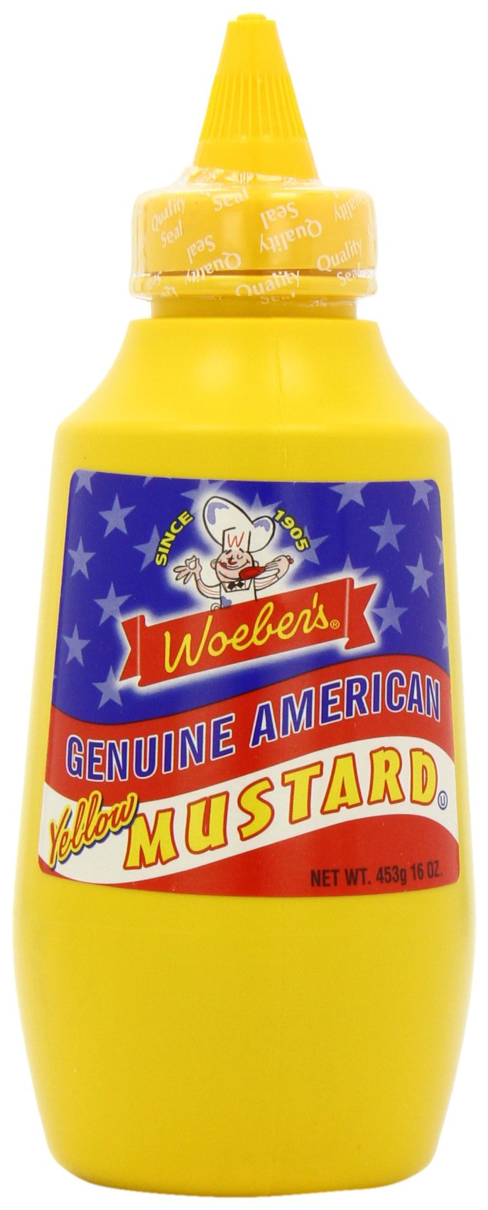 Woebers Squeezy American Mustard 453 g (lot de 6)