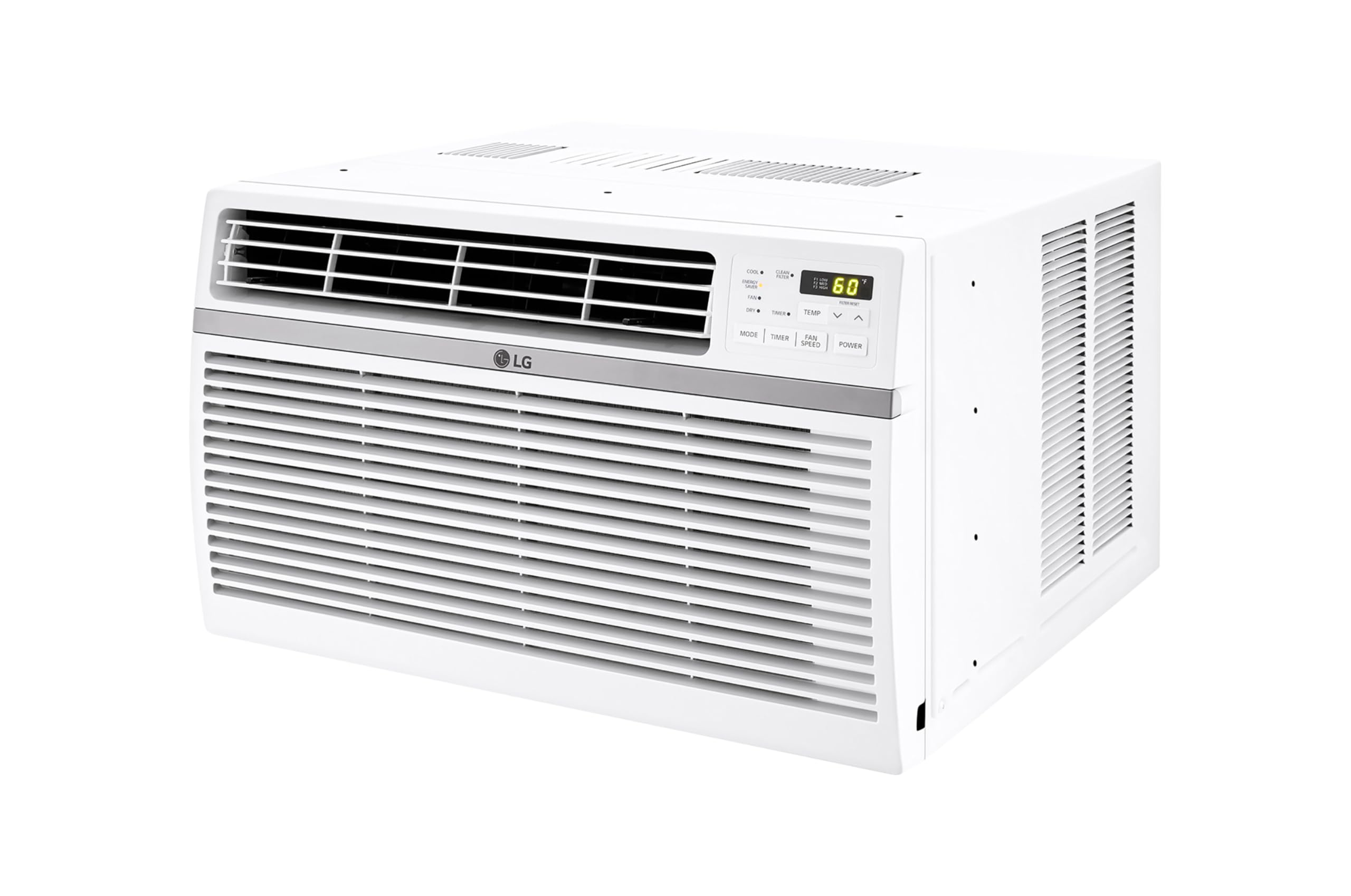LG 12,000 BTU Window Air Conditioner, 115V, Cools 550 Sq.Ft. for Bedroom, Living Room, Apartment, Quiet Operation, Electronic Control with Remote, 3 Cooling & Fan Speeds, Auto Restart, White