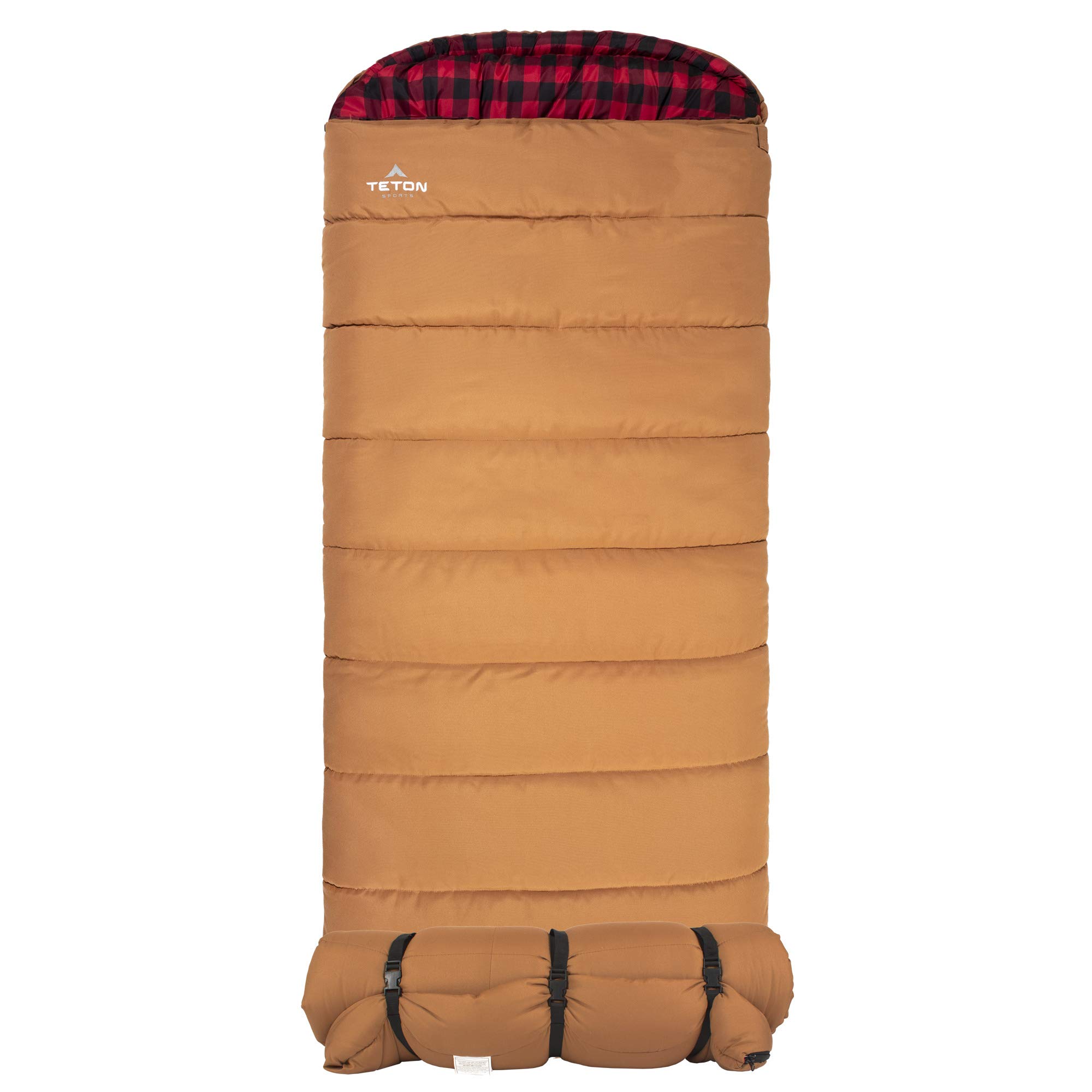 TETON Sports Deer Hunter Sleeping Bag; Warm and Comfortable Sleeping Bag Great for Camping Even in Cold Seasons; Brown, Left Zip