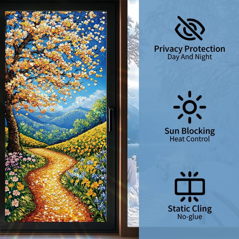 Vinilo Decorativo para Ventanas 18x40 Pulgadas Árbol y Paisaje miniatura 2
