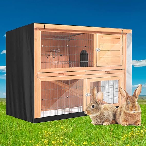 Excerando Rabbit Hutch Cover,Durable 210D Rabbit Cage Cover Double
