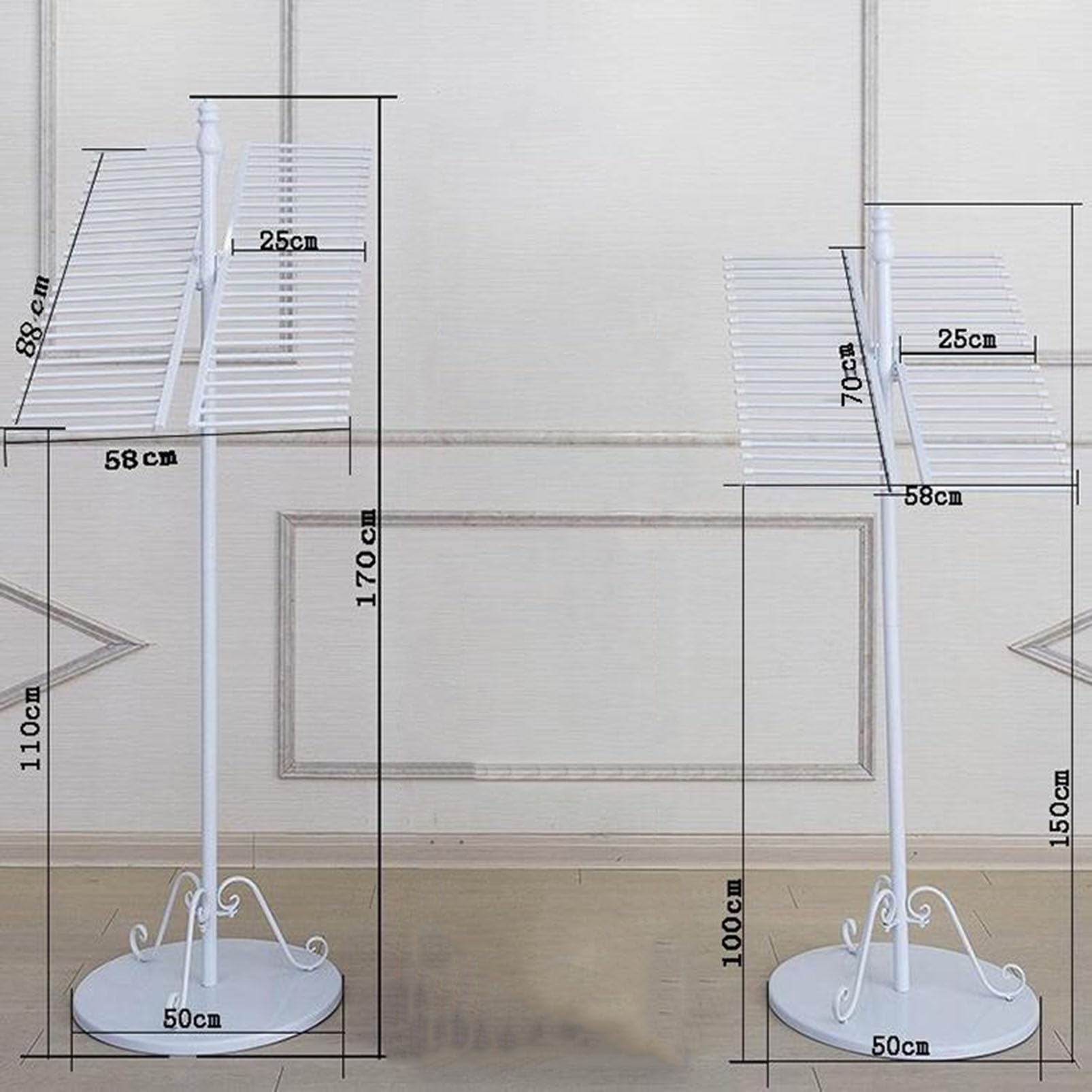 Soporte para bufandas, estante de exhibición de metal para bufandas, chales, hiyabs y pantalones, organizador multiusos independiente para armario, dormitorio o tienda
