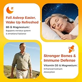 2pack Magnesium Supplement Softgels, Easy Absorption Magnesium Glycinate 400mg with Vitamin B6,D3, High Bioavailability Magnesium for Sleep & Calm Support, Nervous, Muscle & Bone Health,360count