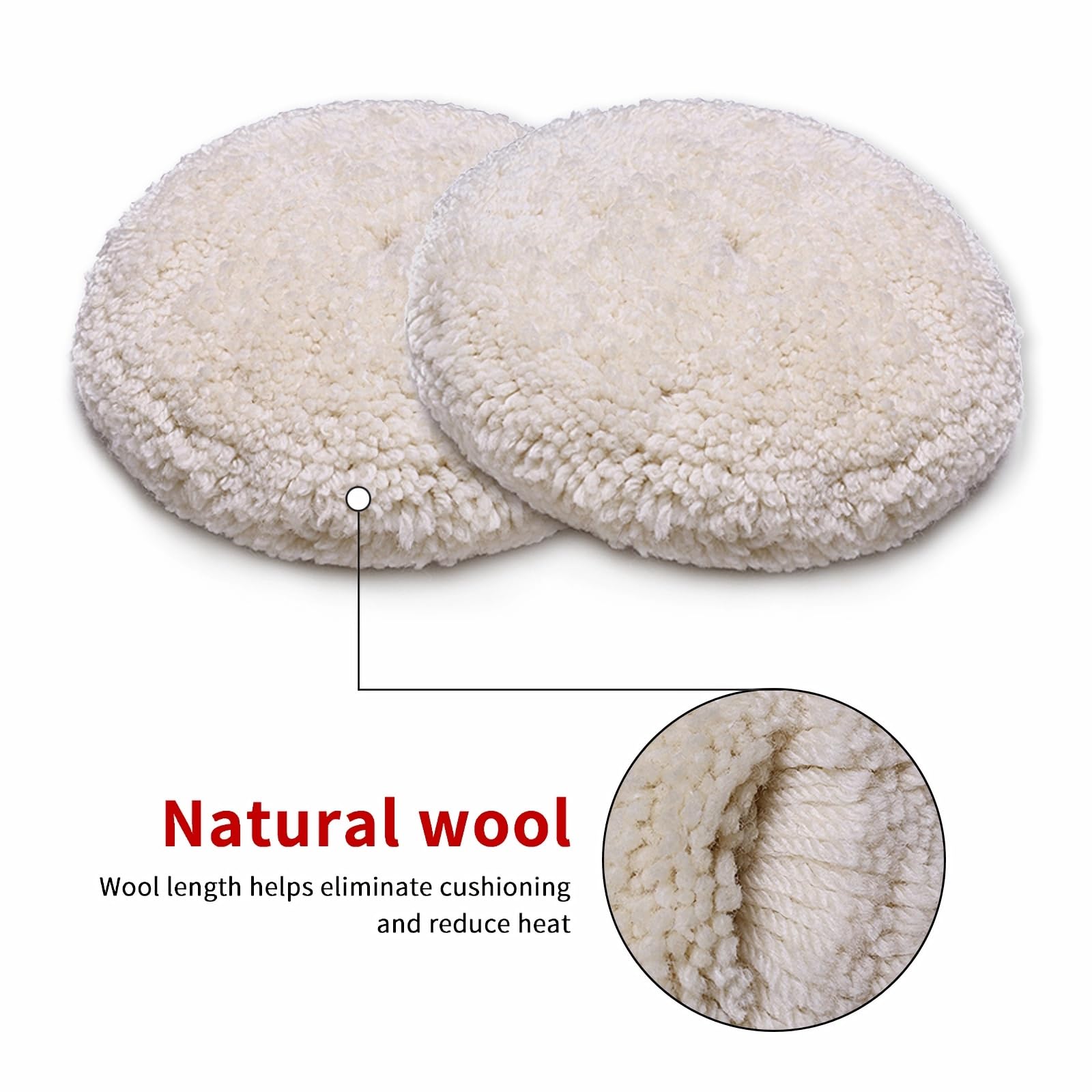 Gracefur Tampone lucidante in vera lana ad alta densità, 17,8 cm, morbido, lavabile, double face, per taglio composto e crema lucidante