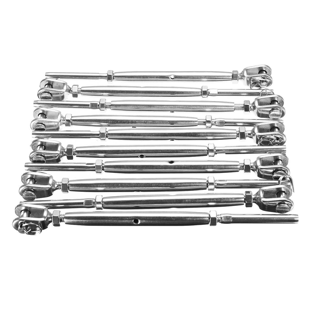 Juego de 10 varillas de acero inoxidable con perno de articulación para girar la barandilla de la hebilla para riel de barandilla de 1/8 pulgadas