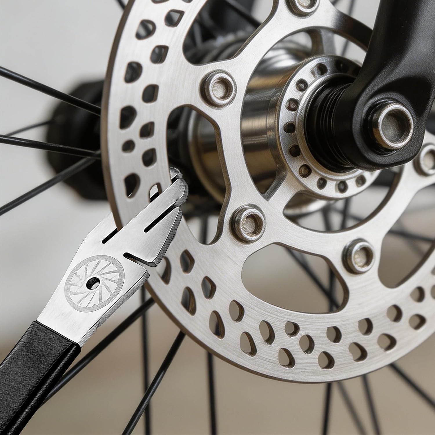 Rotor Truing Fork, 2pcs Bicycle Disk Brake Rotor Alignment Tool for Mountain Road Bike with 42mm for Large Adjustment and 15mm for Small Adjustment, Burr-Free Edges,No Damage to Your Disk