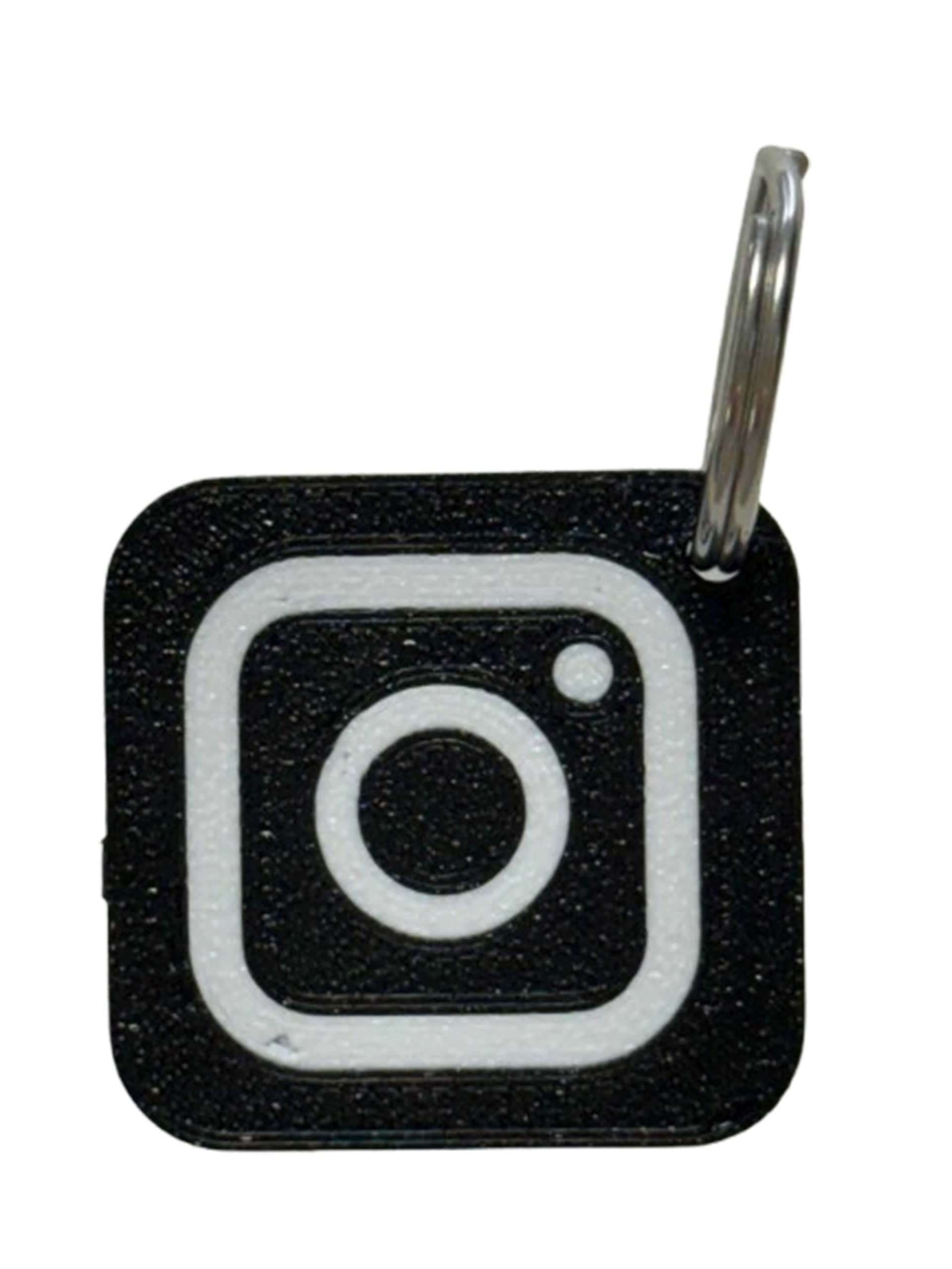 Benji-Designs White/Black Nfc Mini Keyring With Instagram Logo - Promote Influencers, Brands, Businesses - Social Networking - Nfc Tag - Nfc Keyring