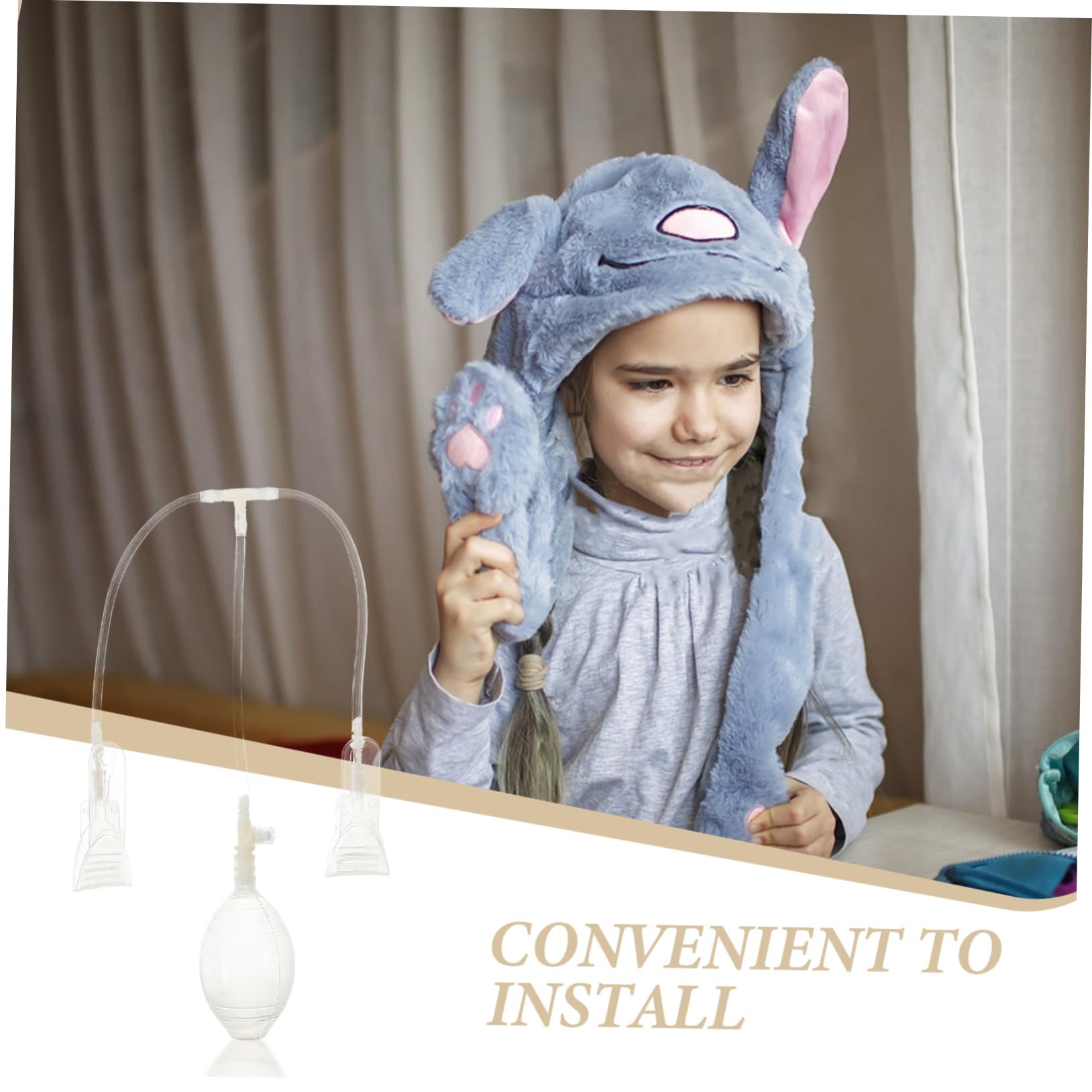 6 Piezas Sombrero de Conejo Divertido con Orejas Móviles Accesorios de Peluche para Juguete Transparente para Manualidades Fiestas y Cosplay