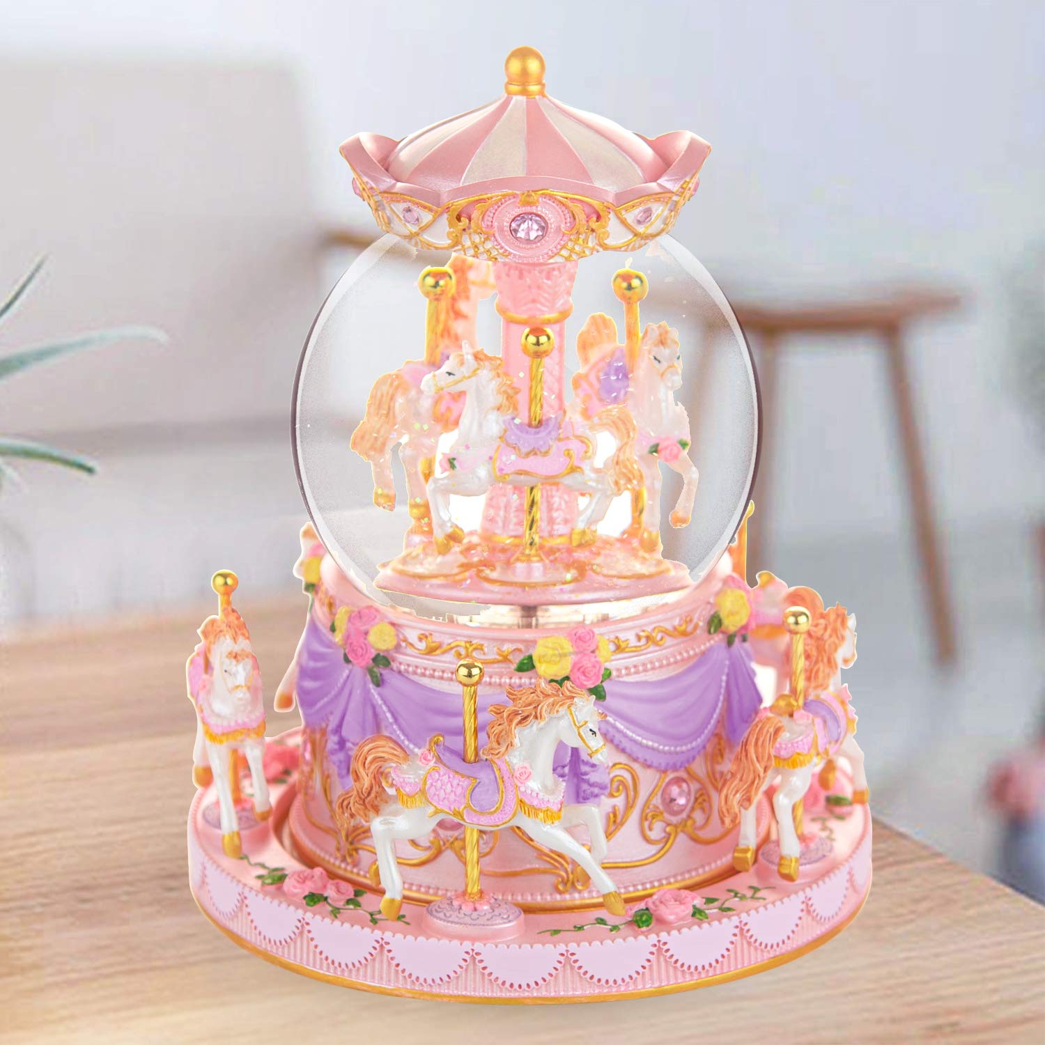 Buy Mr.Winder Carousel Horse Snow Globe Gift - Rotating Music Box