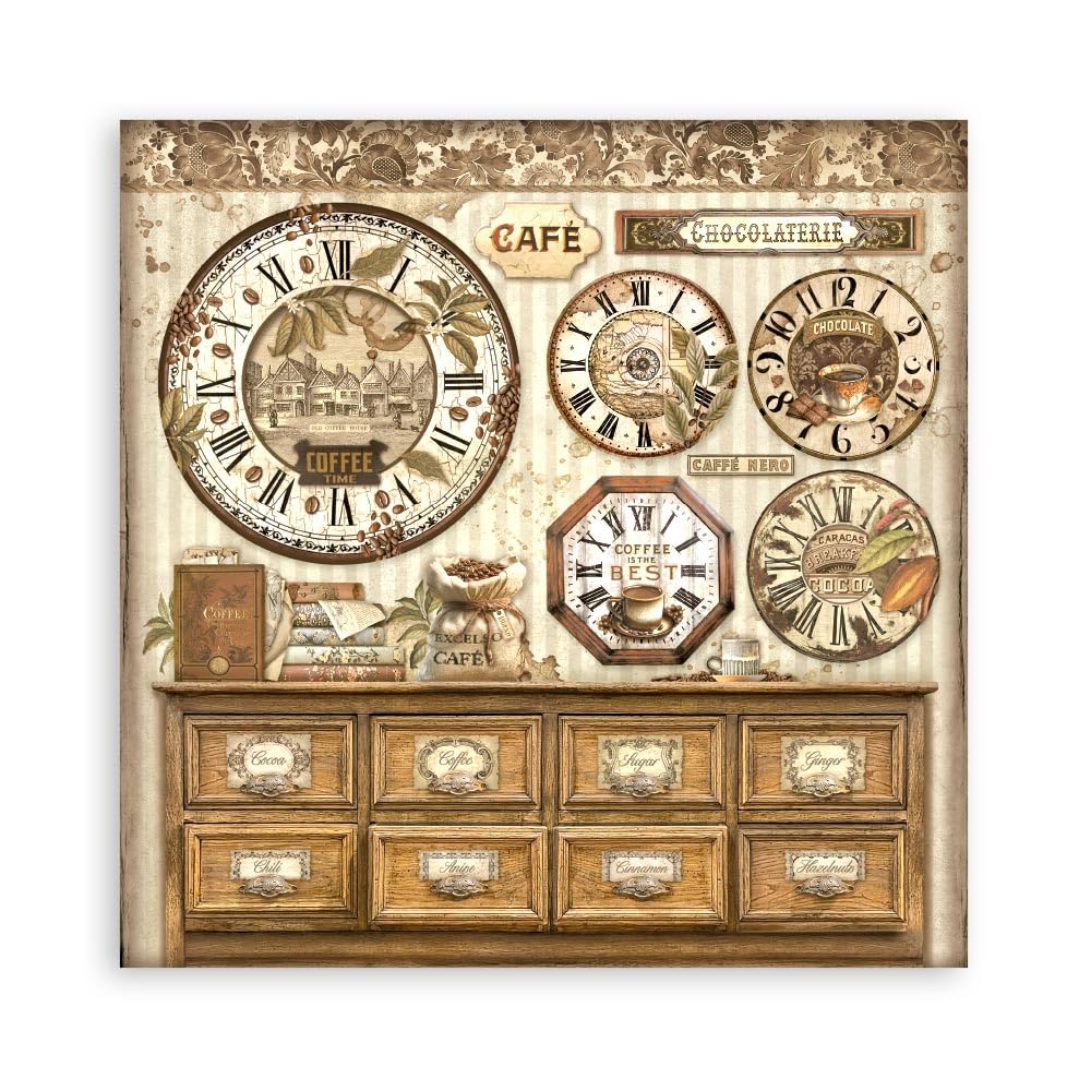 Scrapbooking Pad 22 sheets cm 30,5x30,5 (12"x12") Single face - Coffee and Chocolate