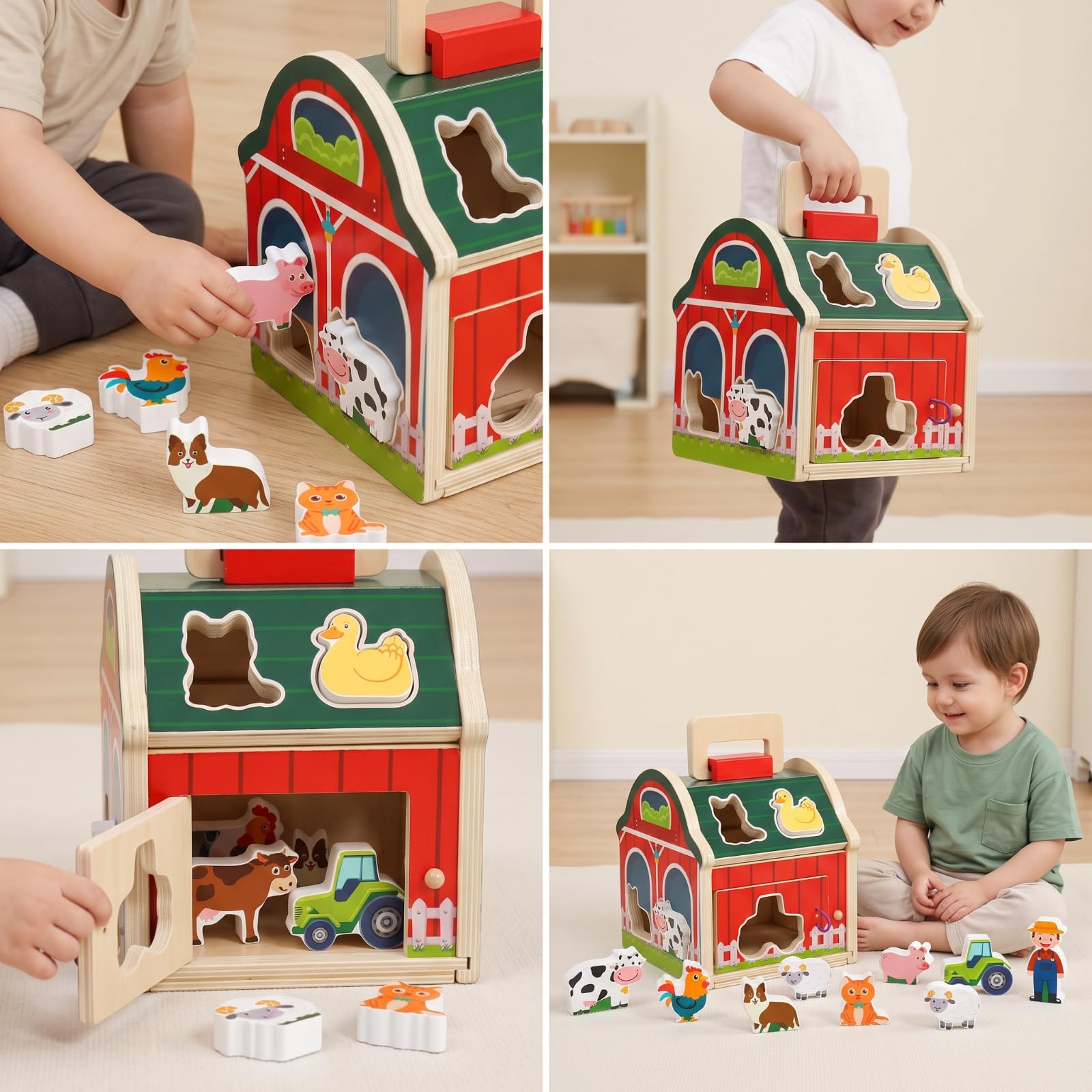 Almencla EUR Formes en Bois Mocité Fine | Compact, Sensoriel, pr Crèche, Pits, Bébés