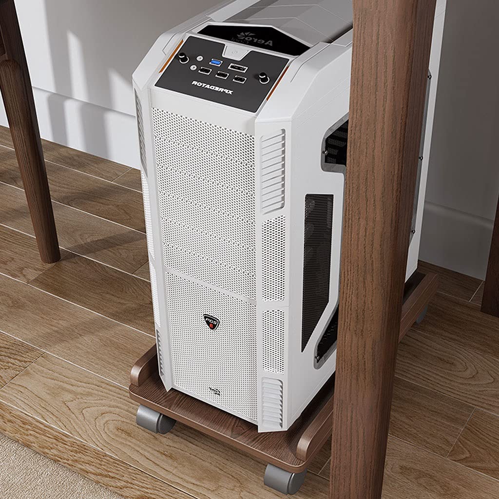 SUNESA Supporto CPU processore Tribuna Host Supporto da Tavolo in Legno Base Staffa con carrucola Supporto Stampante Piano Pc Supporto Adatto for la Maggior Parte dei PC Supporto Pc