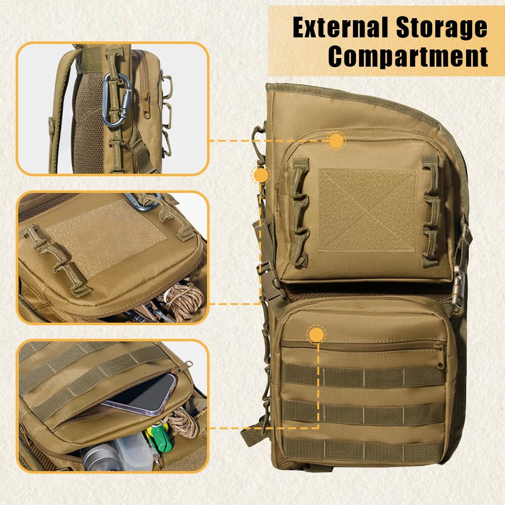 DONGKER Köcher für Pfeile, Erweiterbarem Sling Rucksack für Recurvebogen