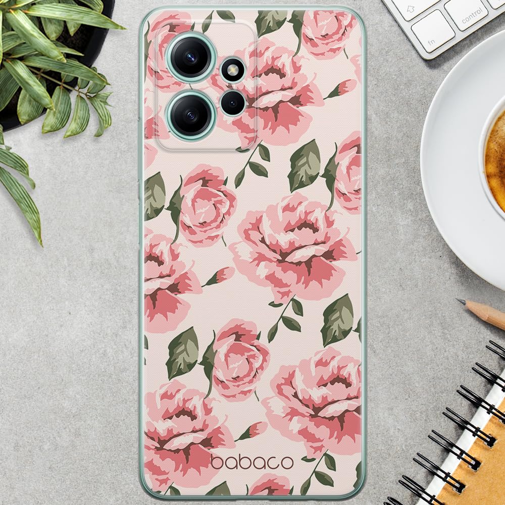 BABACO ERT GROUP custodia per cellulare per Xiaomi REDMI NOTE 12 4G originale e con licenza ufficiale, modello Plants 011 adattato alla forma dello smartphone, parzialmente trasparente