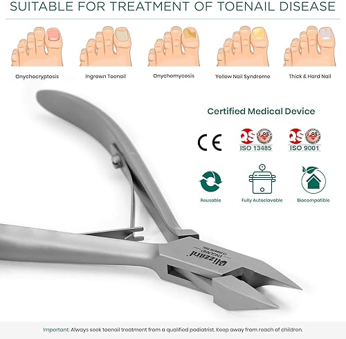 Miniatura 3 de Cortaúñas encarnadas para hombres con uñas encarnadas – Blizzard Podólogo Juego de cortaúñas de pies forjado alemán – Cortador de uñas profesional