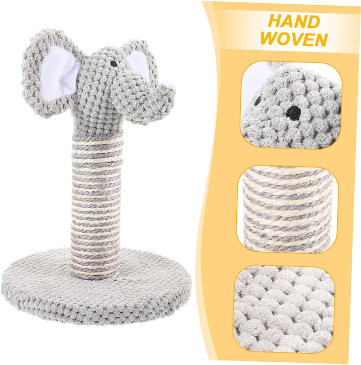 2pcs Cat Scratching Post Floor Scratching Pole Sisal Cat Climber Small Elephant and Zebra Design Indoor Pet Supplies