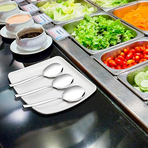 Miniatura 4 de Juego de 6 cucharas de servir de acero inoxidable, cuchara grande para servir bufé