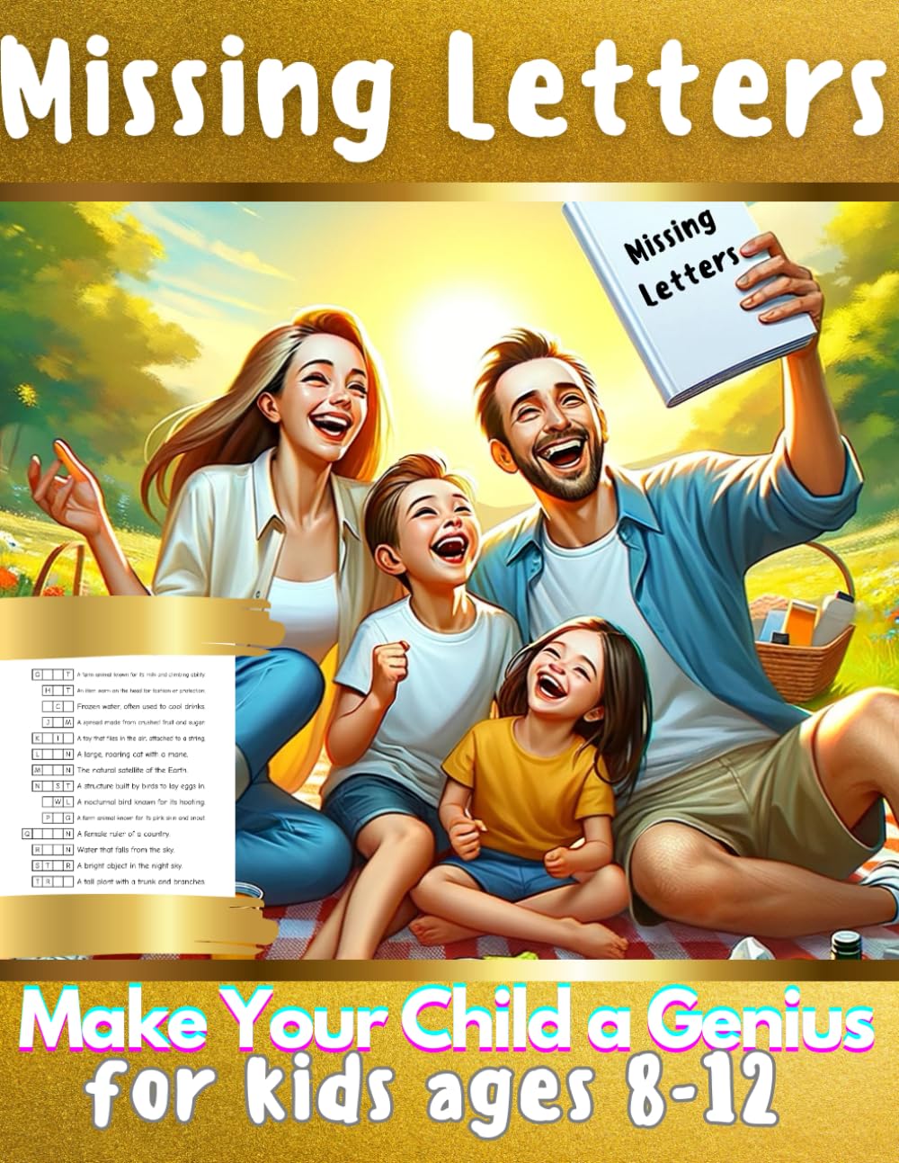Missing Letters: Make Your Child a Genius!: Simple Learning Activity Book for Children Aged 4-8