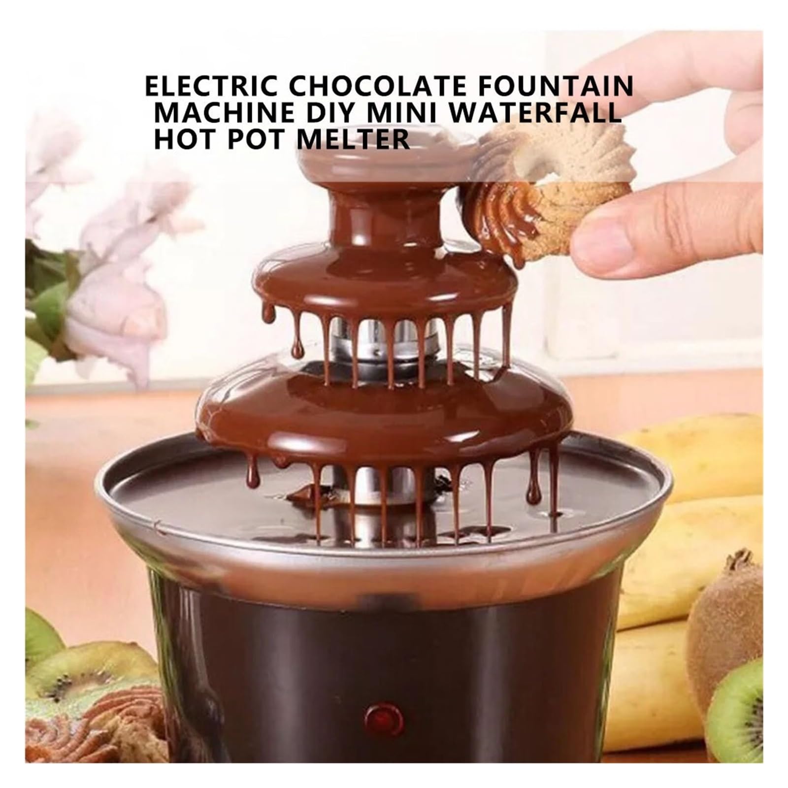 Mini Fuente De Chocolate Eléctrica Compacta, Fondue con Calefacción For Derretir, Salsa Barbacoa, Suministros Cocina For El Hogar Flujo Continuo Y Suave