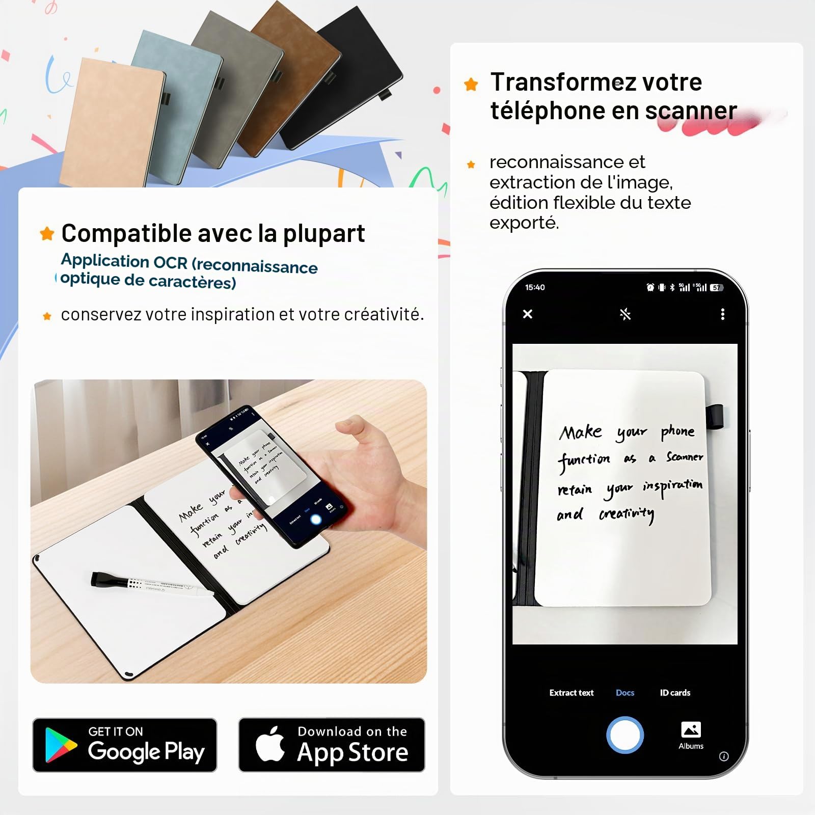 AGM Mini tableau blanc effaçable à sec A4, 30 x 21,5 cm, tableau blanc double face avec 3 stylos de couleur, 1 gomme, 1 sac en maille, tableau d'écriture portable pour étudier, réunions, prise de