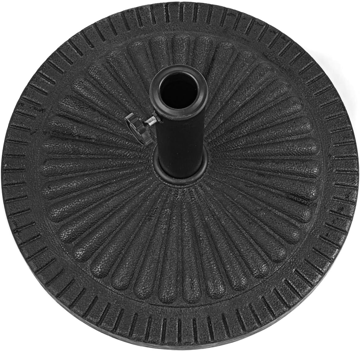 GOPLUS - Pie de sombrilla de resina de 15 kg, soporte de sombrilla redondo con botón giratorio, adecuado para postes de paraguas de Φ 38/48 MM, base de sombrilla para jardín, terraza, playa, patio