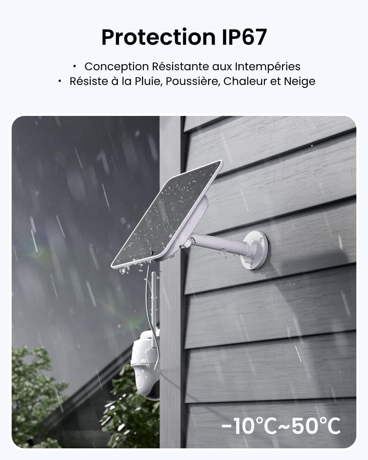 Reolink Panneau Solaire 2S avec Batterie 5900mAh, Chargeur Solaire 6W pour Caméras à Batterie, Double Alimentation, Charge par Temps Froid, Solution d'alimentation Extérieure Étanche IP67