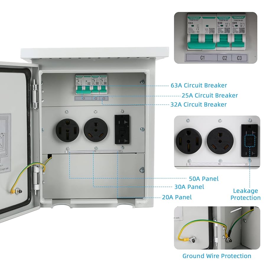 Amazon.co.jp: HUATOL 一時的な電源コンセントパネル RV電源