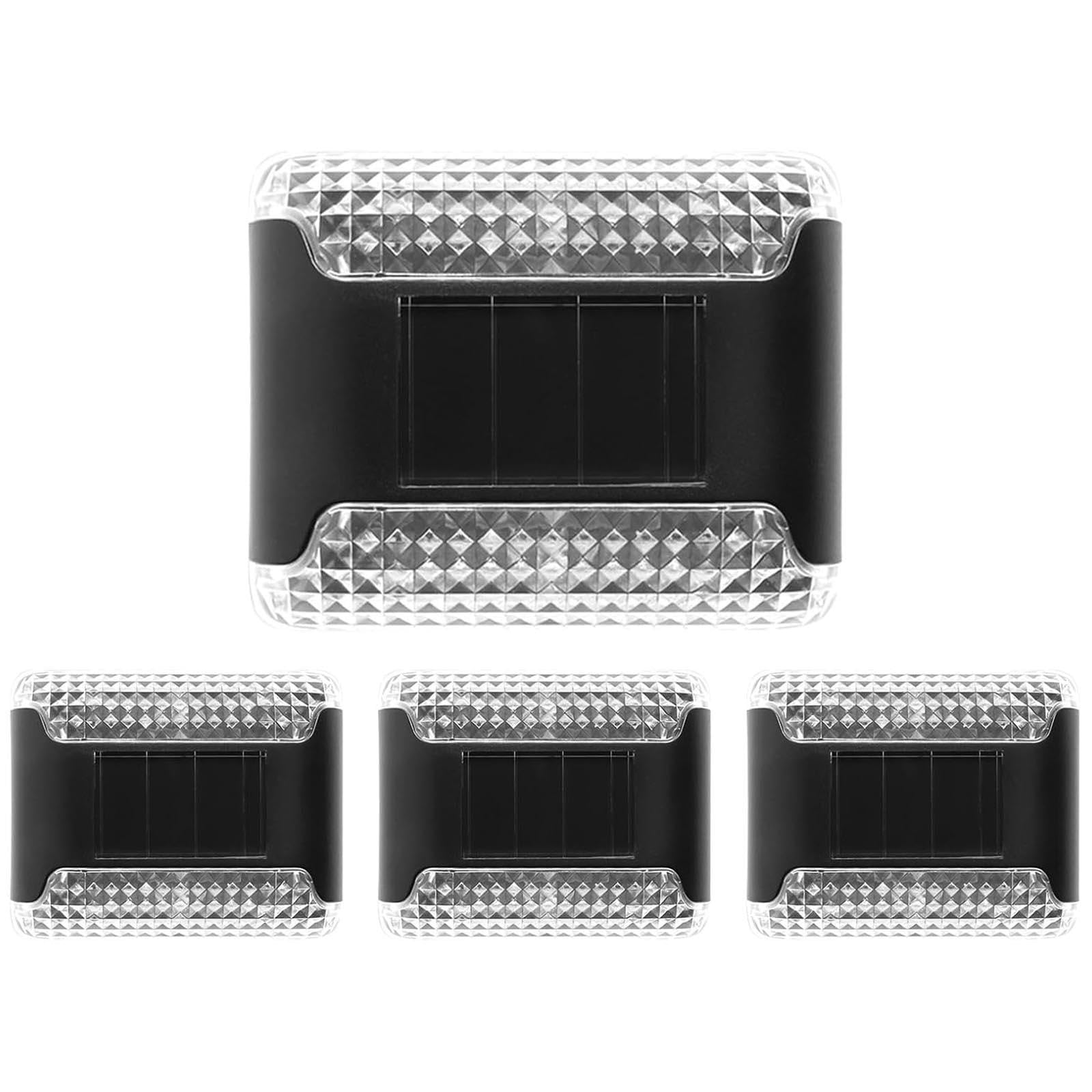 Set da 4 Lampade LED per Esterni, Luci Solari per Recinzioni E Prati (impermeabilità IP65) – Decorazioni Solari Luminose E Durevoli per L'illuminazione del Giardino(Warm Light)
