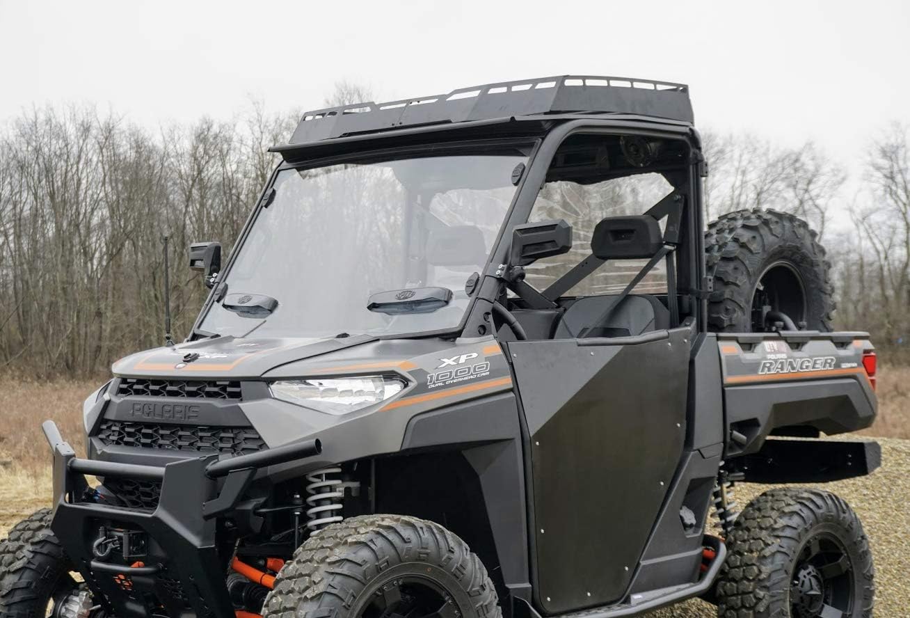 Cruiser Roof Rack for Polaris Ranger XP 900 (2013-2019) - Steel Black Powder Coat - Integrated Light Ports - Bolt-On Installation