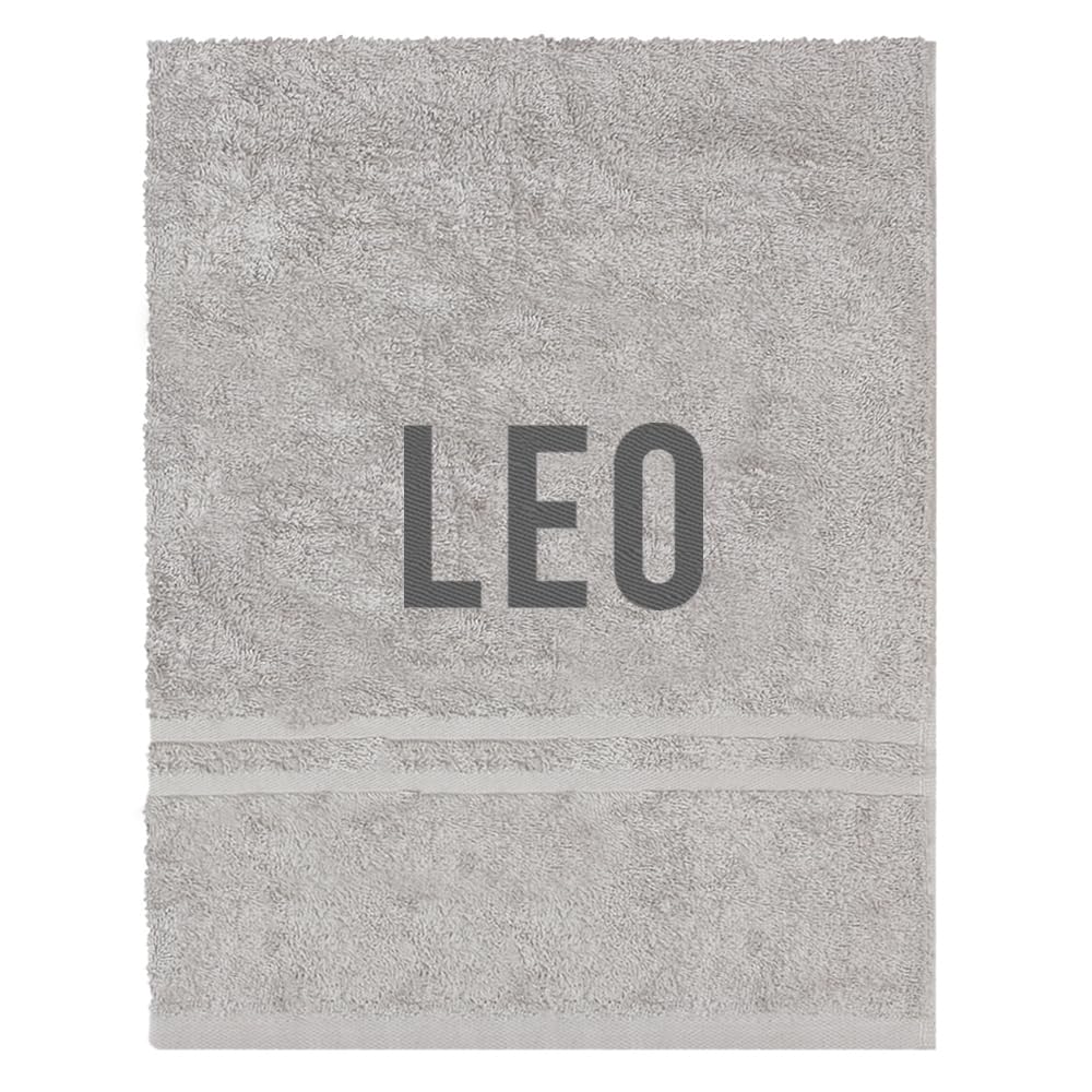 TeddyT's Personalised School Swimming Bath Towel with Embroidered Name (Silver)