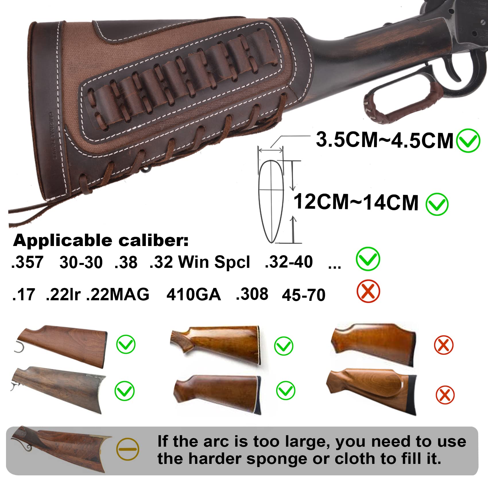 Recoil Pad For Rifle Leather & Canvas Buttstock Shell Holder For Rifles ...