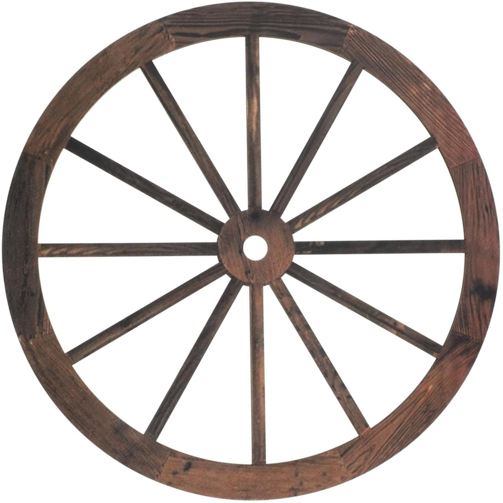 Gxdamxz 12" Wooden Wagon Wheel Wall Art, Rustic Round Wall Decor for Home, Garden, Living Room