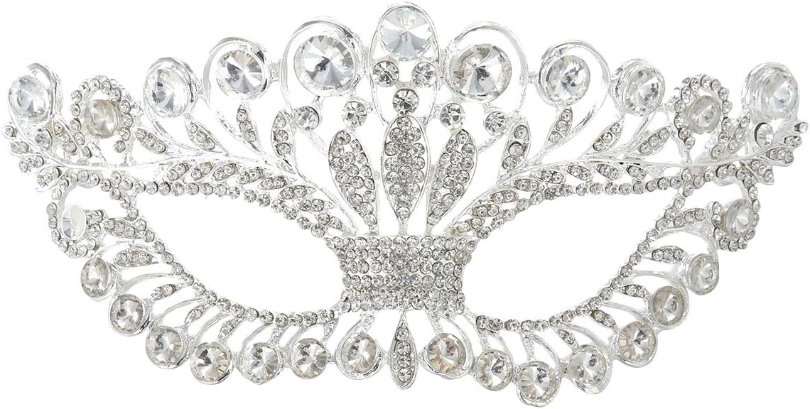Masquerade Mask Luxury Diamond Rhinestone Fancy Mask Party Crown for Women Lady