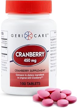 High-Potency Cranberry Supplement By GeriCare- 450mg Pure Cranberry Tablets For Urinary Tract Health- Natural UTI Prevention For Men & Women- GMO, Gluten & Dairy Free Cranberry Concentrate [100 Count]