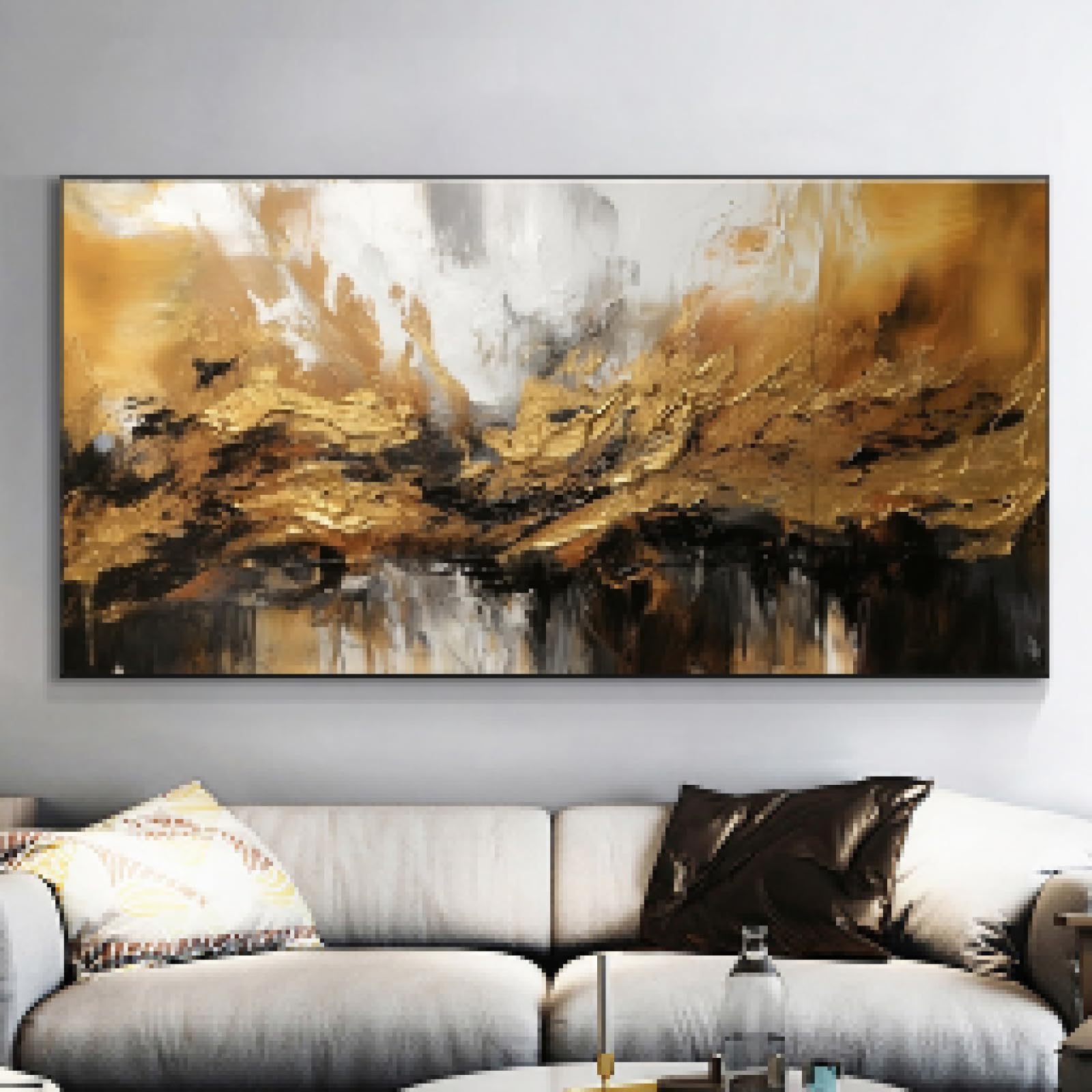 Große, Gerahmte Abstrakte Wandkunst – 3-teiliges Leinwandbild-Set Für Wohnzimmer & Büro