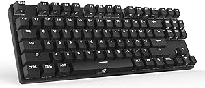 DREVO Tyrfing 87 Tasti Tenkeyless Gaming Tastiera Meccanica con Layout Americano, Retroilluminazione a LED，Switch Nero/Blu/Marrone/Rosso Outemu, Nero (Switch Marrone)