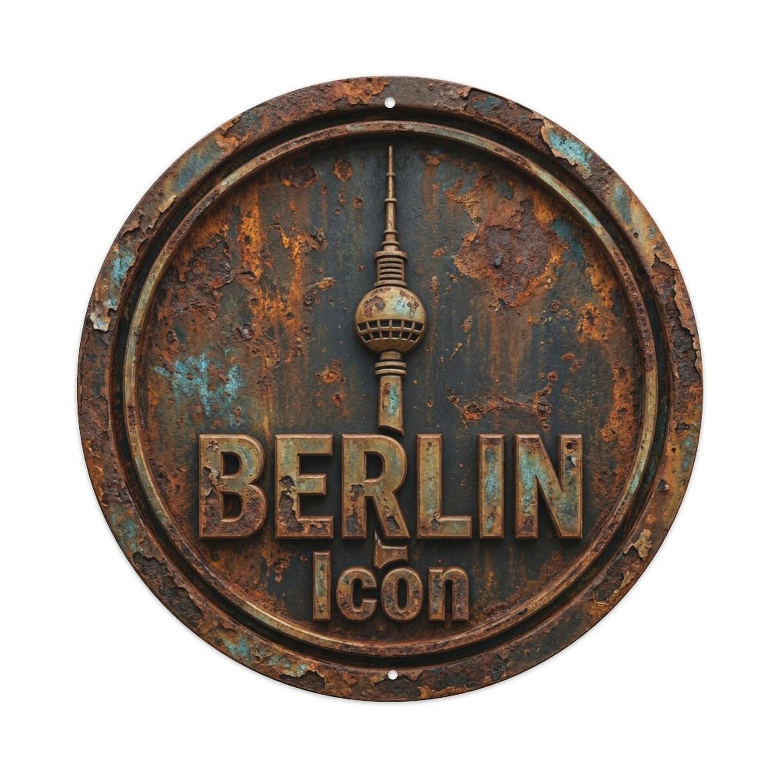 Yrnq 8X8inch Vintage Style Vintage Travel Berlin Germany Monument Metal Tin Sign