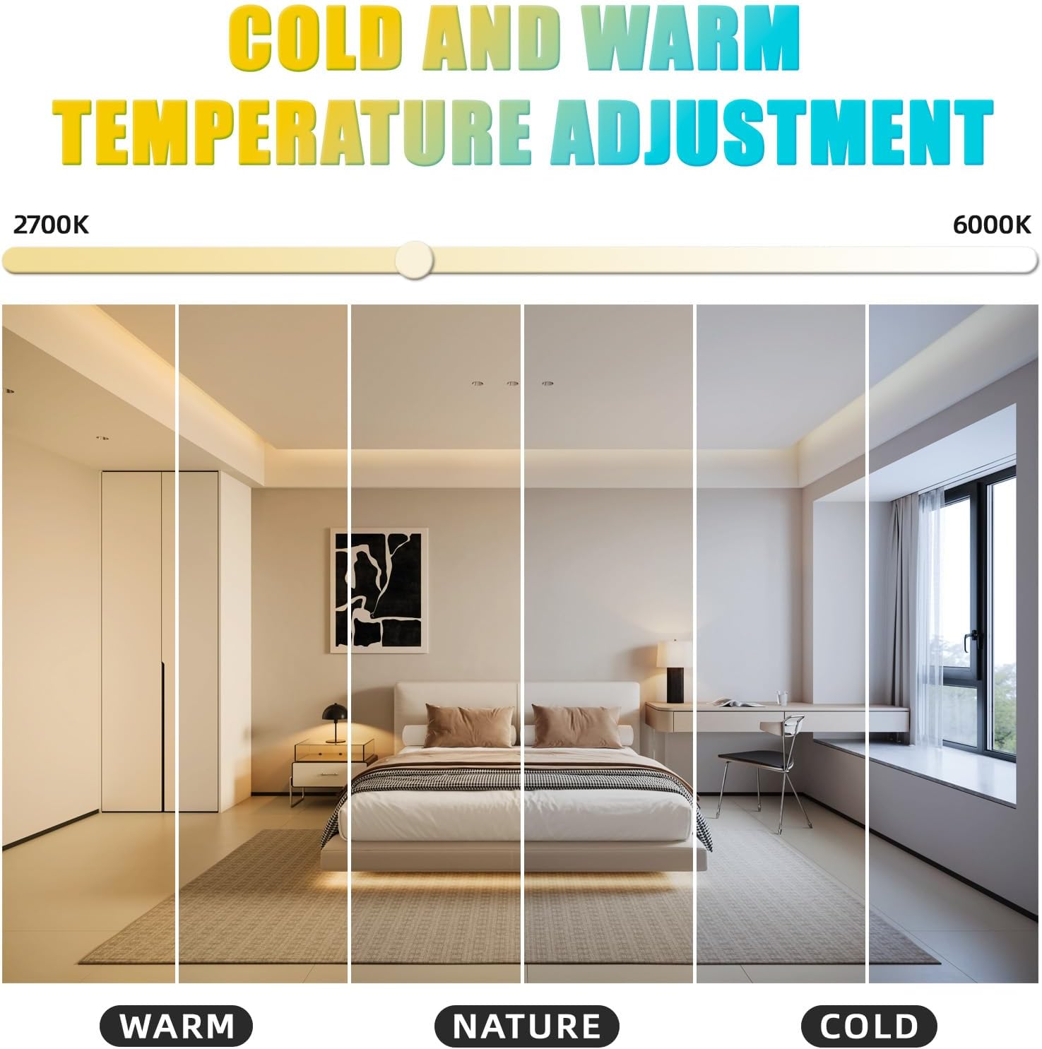 Portable Color Temperature Light Wand, Rechargeable 6 Modes 2700K-6000K Photography Light Wand for Decoration Designer Use