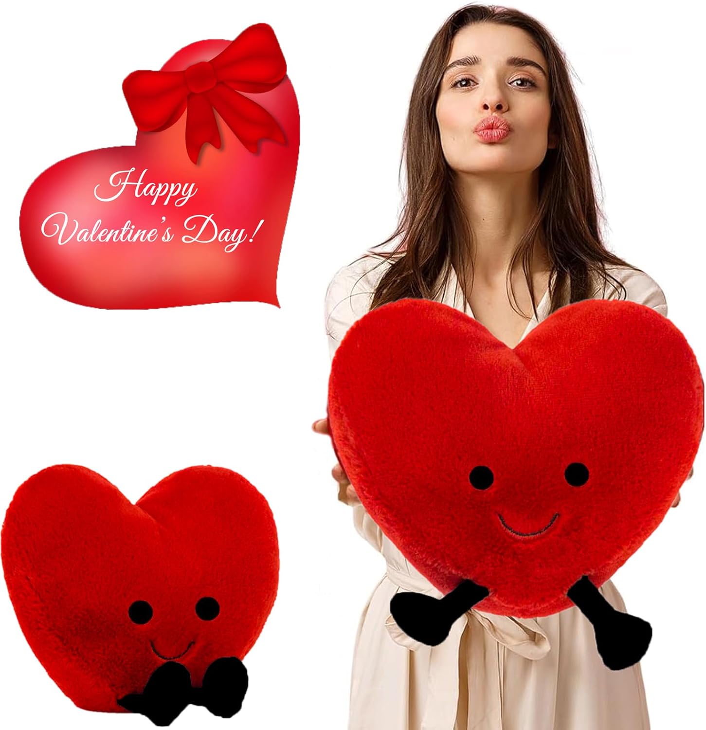 OYTlao Cute Red Heart Stuffed Plush, Valentine's Day Red