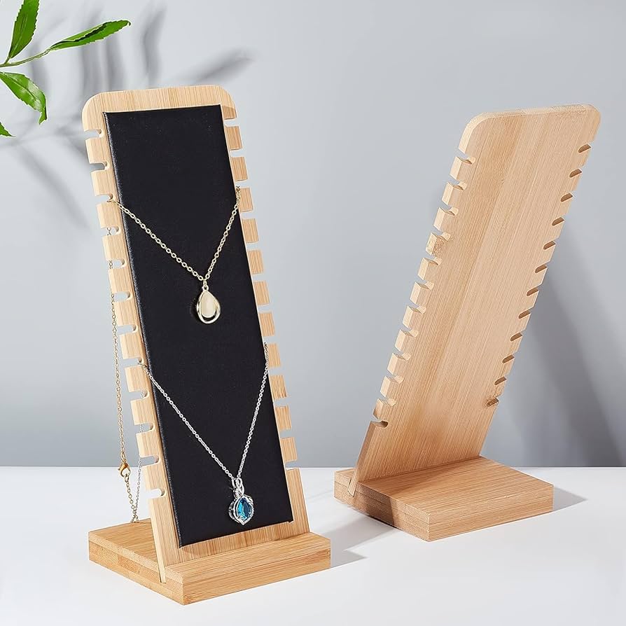 木のジュエリースタンド Amazon｜MOOCA 木製プランク ネックレス ジュエリーディスプレイ