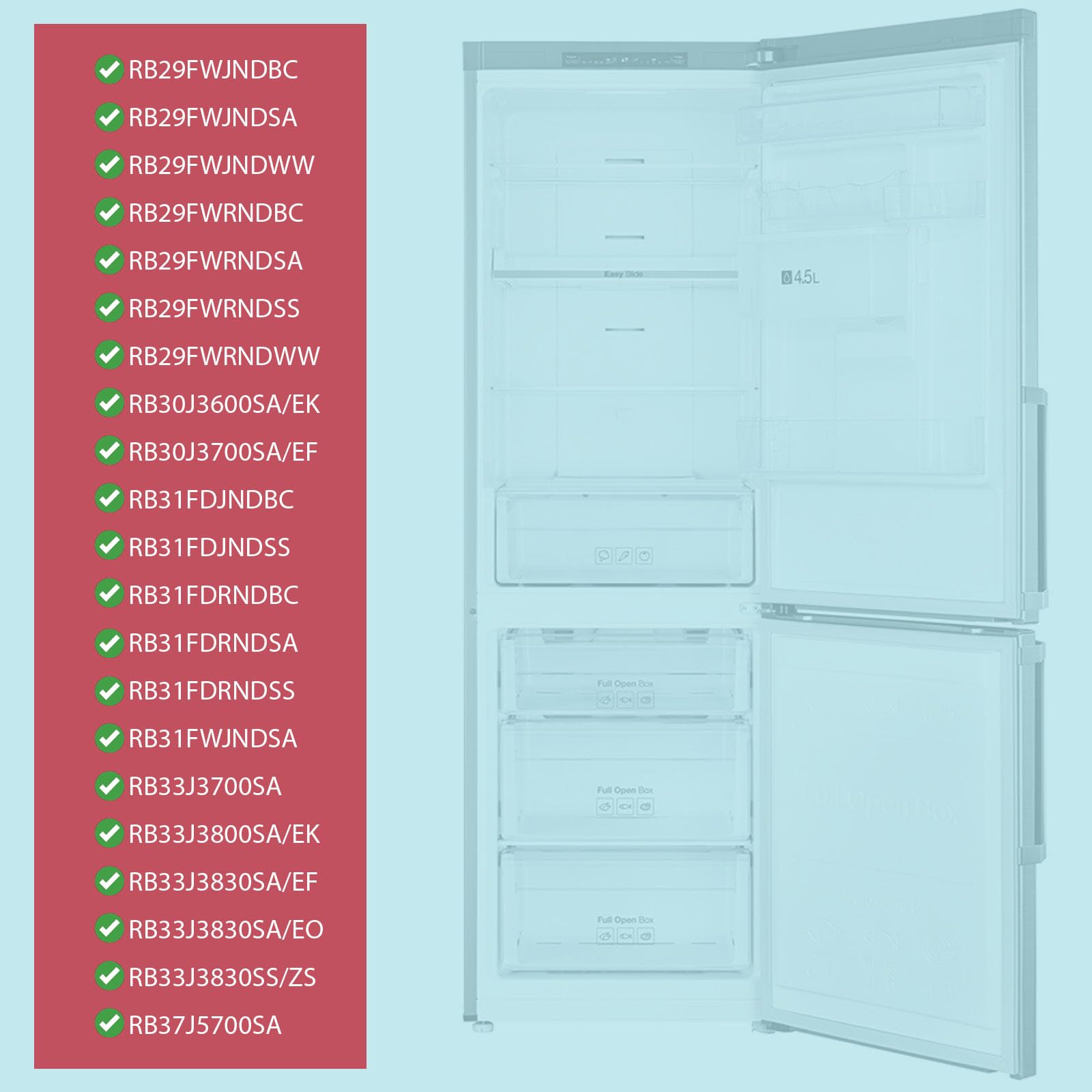 SPARES2GO Wassertank für Samsung RB29 RB30 RB31 RB33 RB37 Kühlschrank Gefrierschrank (4,5 l)