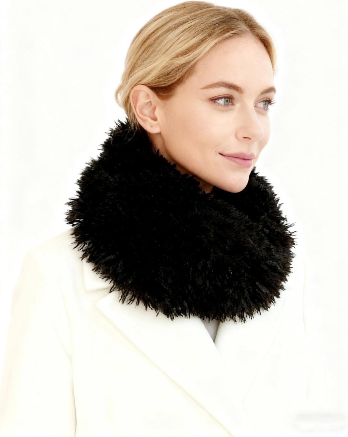 Lina & Lily Shaggy Faux Poodle Fur Women's Fall Winter Infinity Scarf Neck Warmer - Image 2