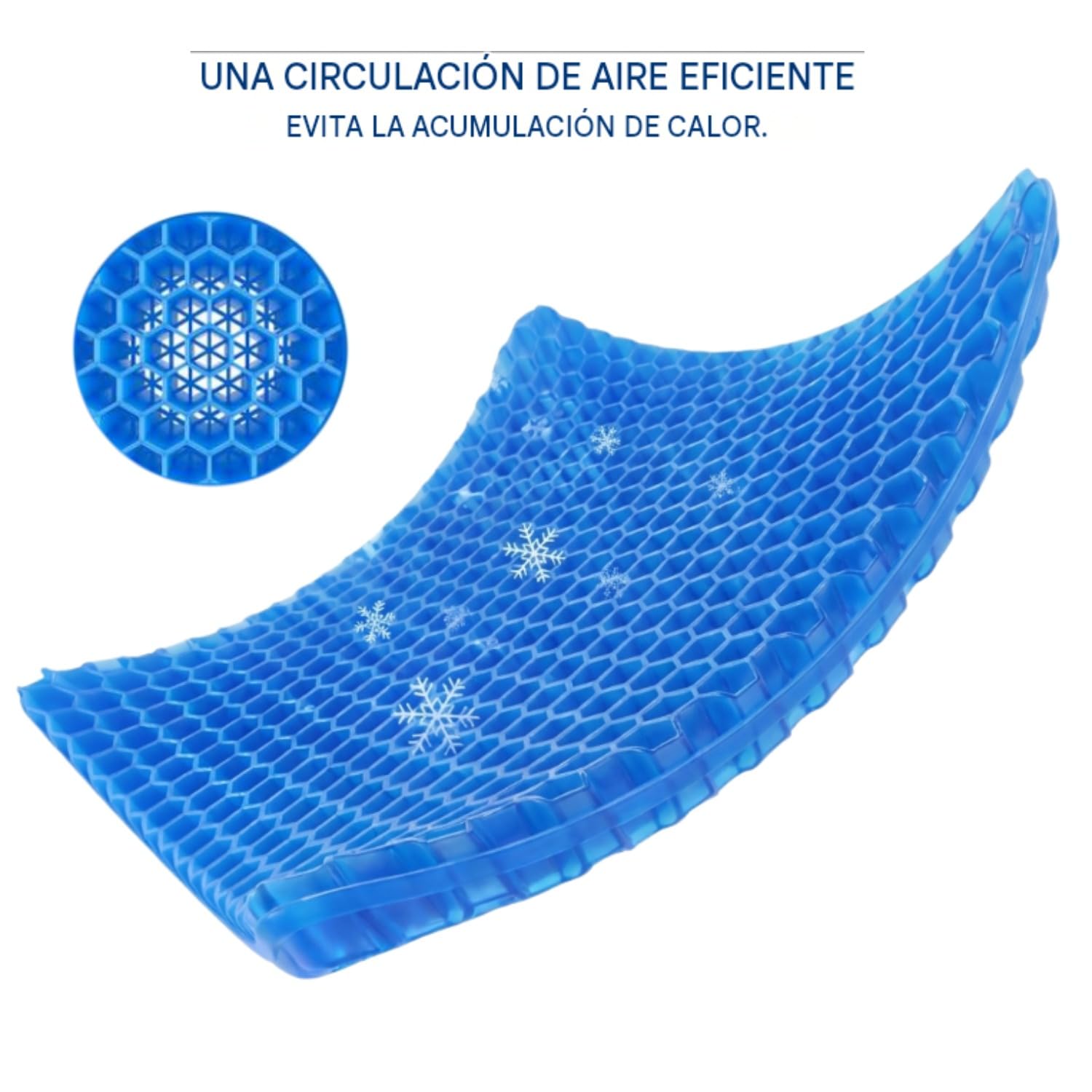 Cojín De Gel - Assiva Cojín Ortopédico En Forma De Panal, Anti-escaras, Transpirable, Ergonómico, Funda Extraíble Lavable, Antideslizante, Para Oficina, Coche Y Silla De Ruedas. (40*35*2.5CM)