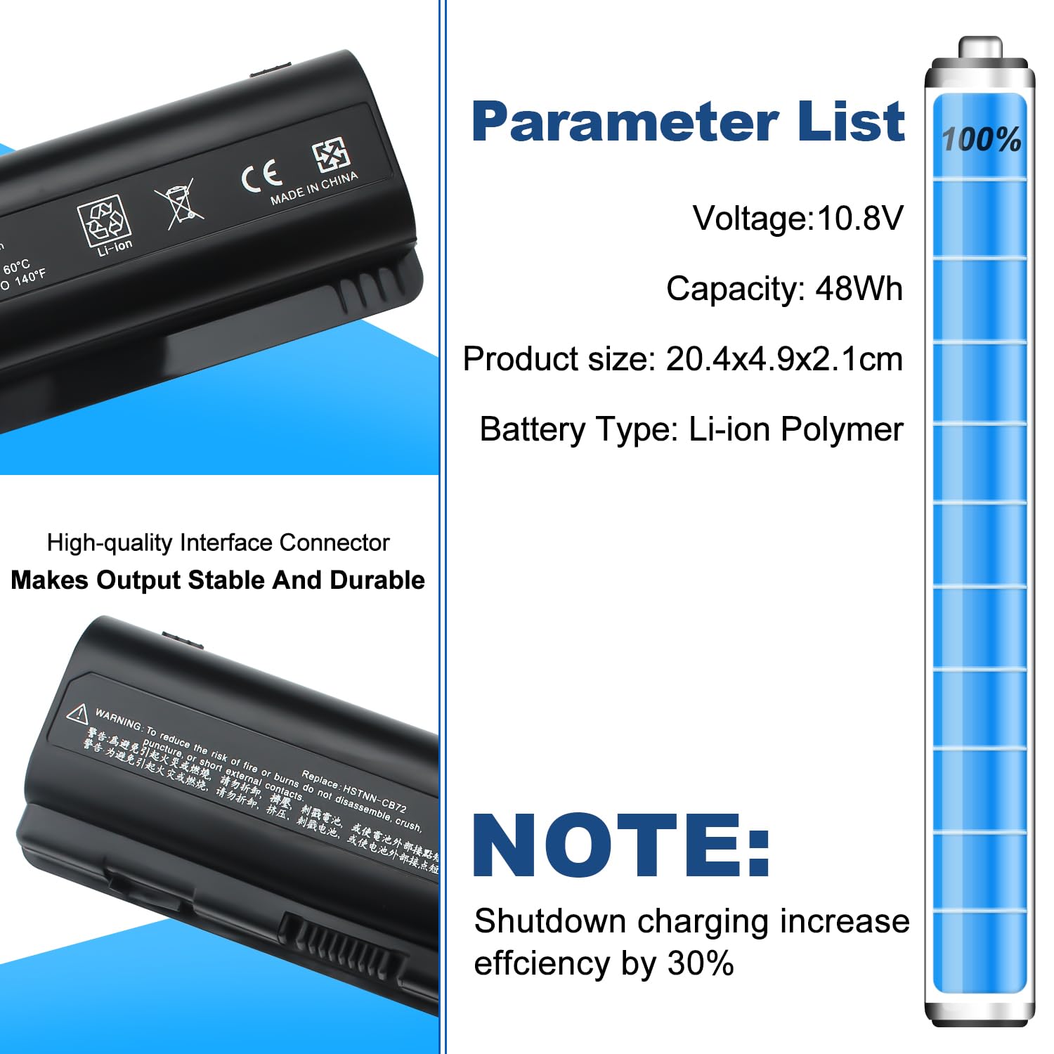 Batteria Per HP Pavilion DV4 DV5 DV6 Compaq Presario CQ60 CQ61 - 4000mAh 10.8V, Ricambiabile - Foto 4
