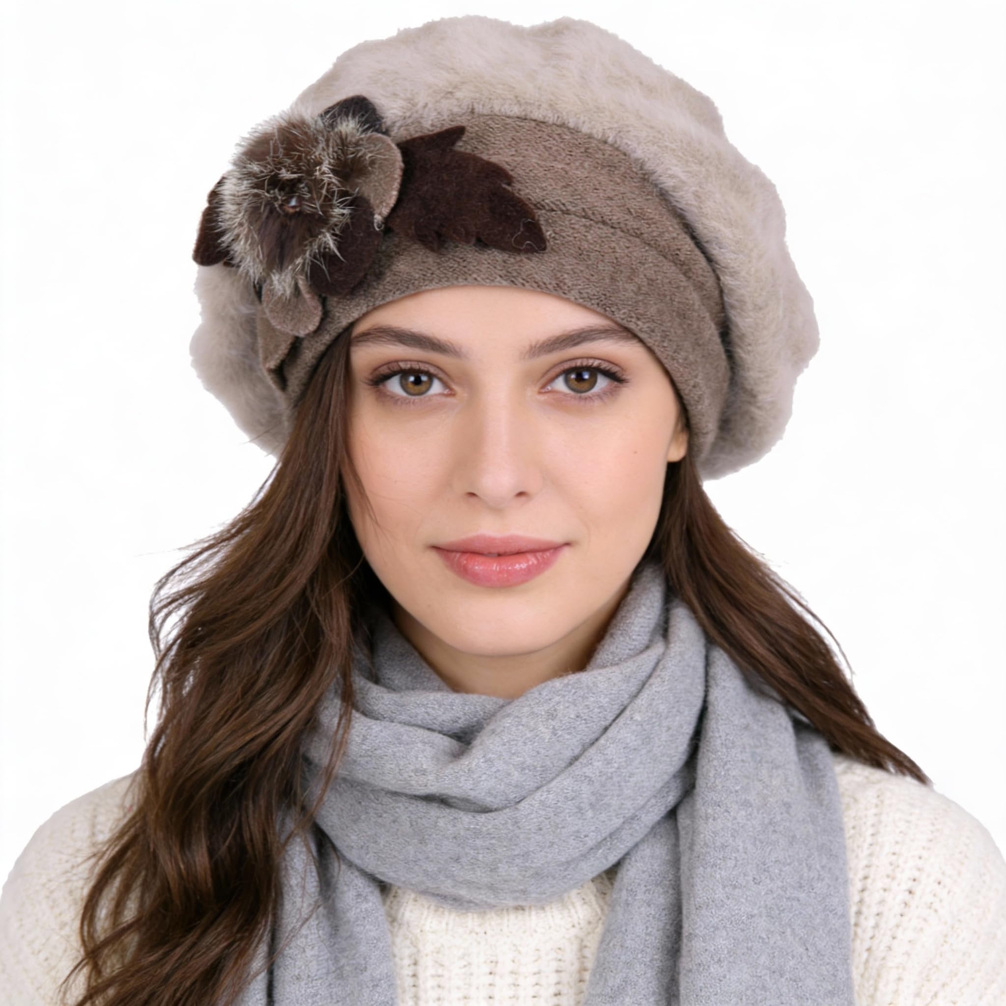 Ruphedy Women's Br022-Camel-A Beret Beanie Chic Wool French Beret Dress Winter Hats Hy022 (Br022-Camel)