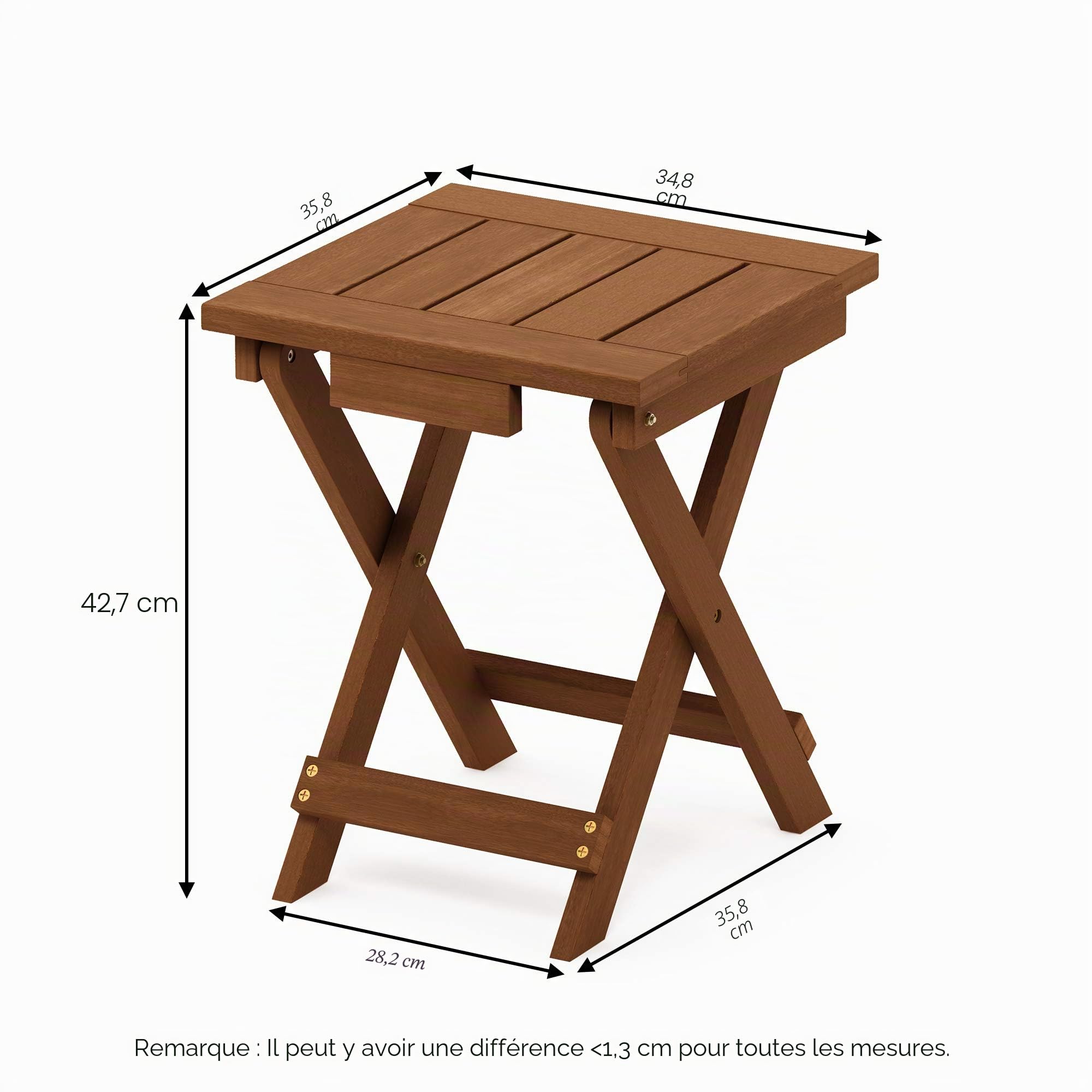 Furinno Tioman Hardwood Table Pliante Tiir Adirondack en Teck, Naturel, One Size