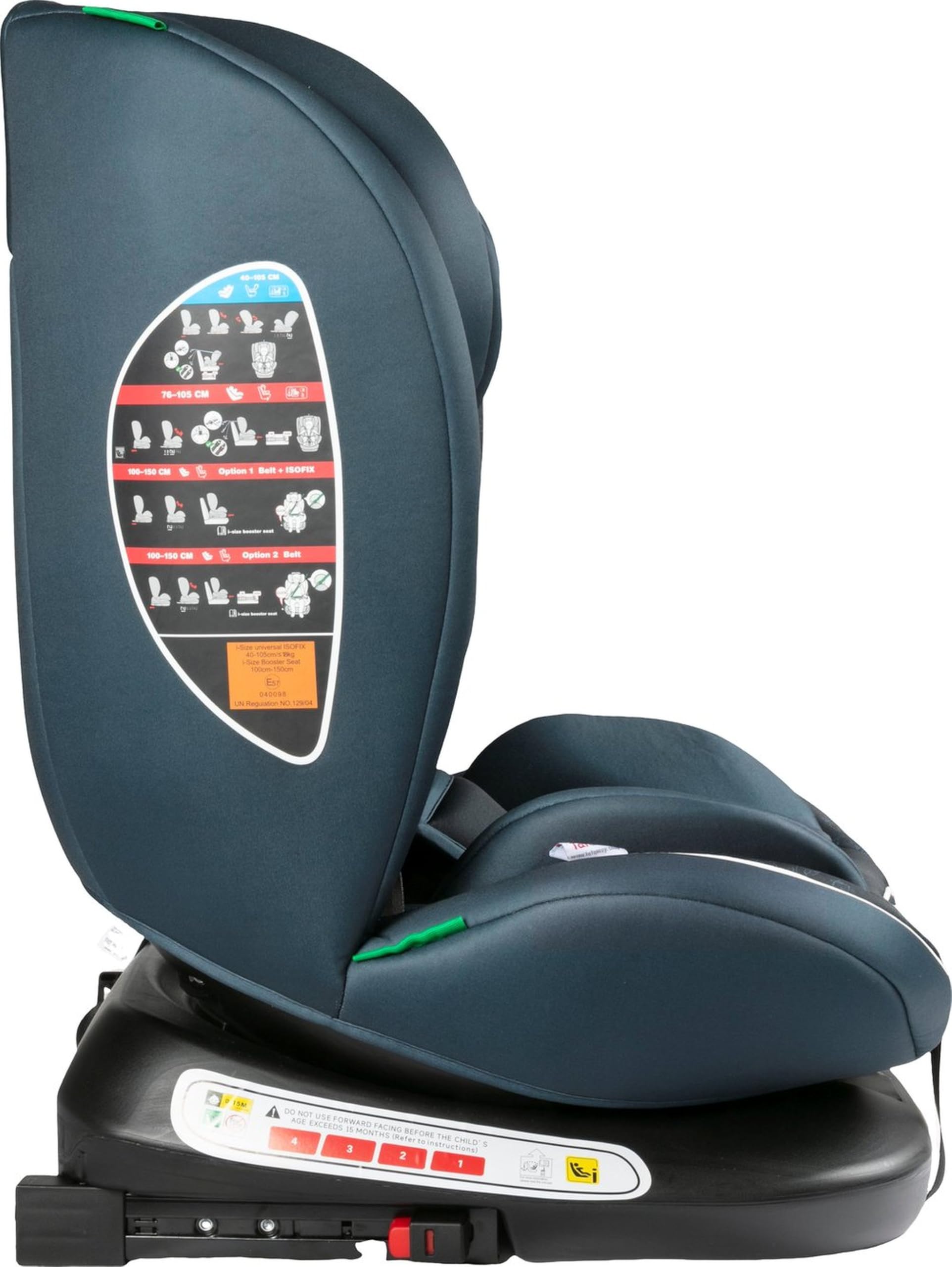 Siège auto I-Size 40-150 cm, siège auto pour enfant pivotant à 360°, avec crochets Isofix, groupe 0-1-2-3, environ 0-12 ans (0-36 kg), réglable en hauteur, inclinable (Chiots)