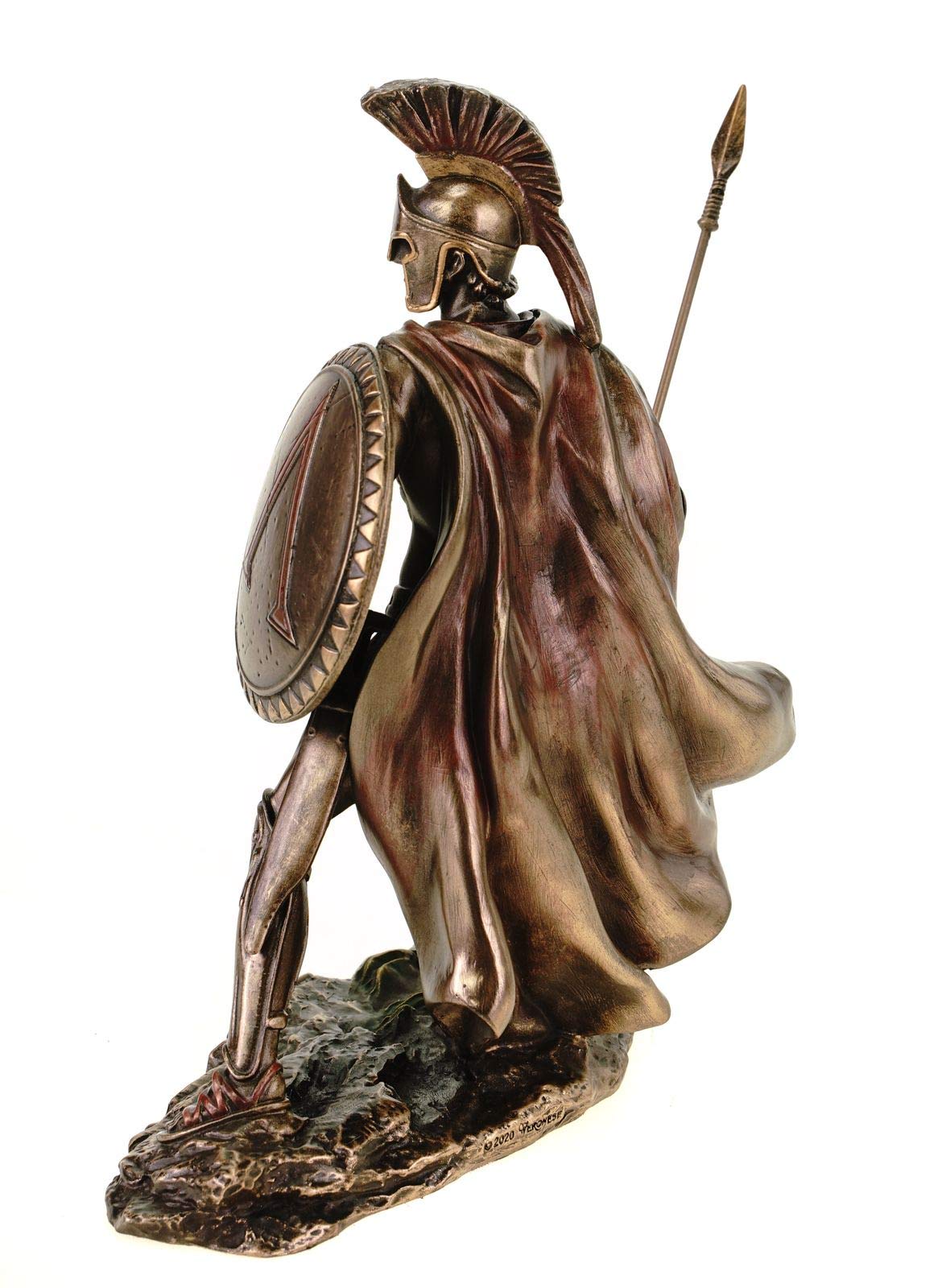 Veronese Leonidas mit Schild und Speer 19 CM Figura Feldherr Espartanos Bronceada
